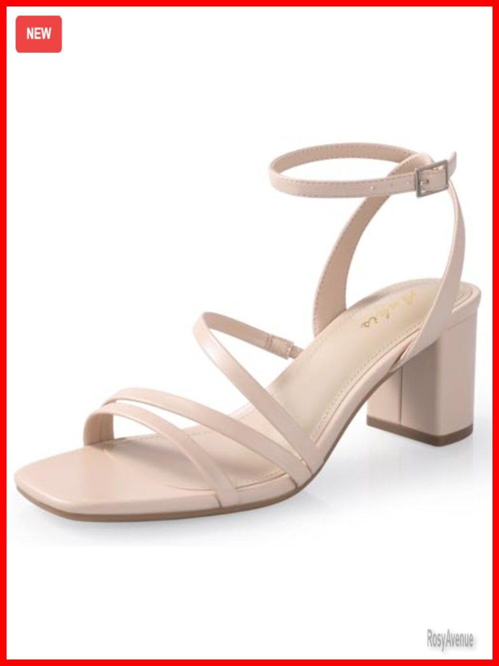Strappy Square Open Toe Chunky Block Heels Dressy Sandals